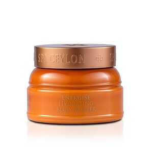 Moisturizing body butter by Spa Ceylon, energizing hydrating skincare, luxury body care product.