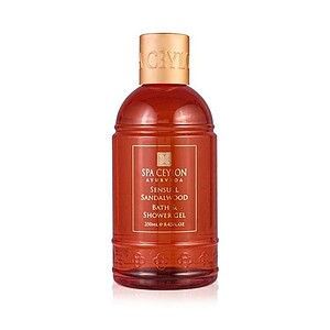 Spa Ceylon bath and shower gel with sandalwood scent, luxurious Sri Lankan skincare product, 250ml.