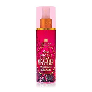 Vegan body spray with coral reef fragrance, inspired by Ceylon beaches.