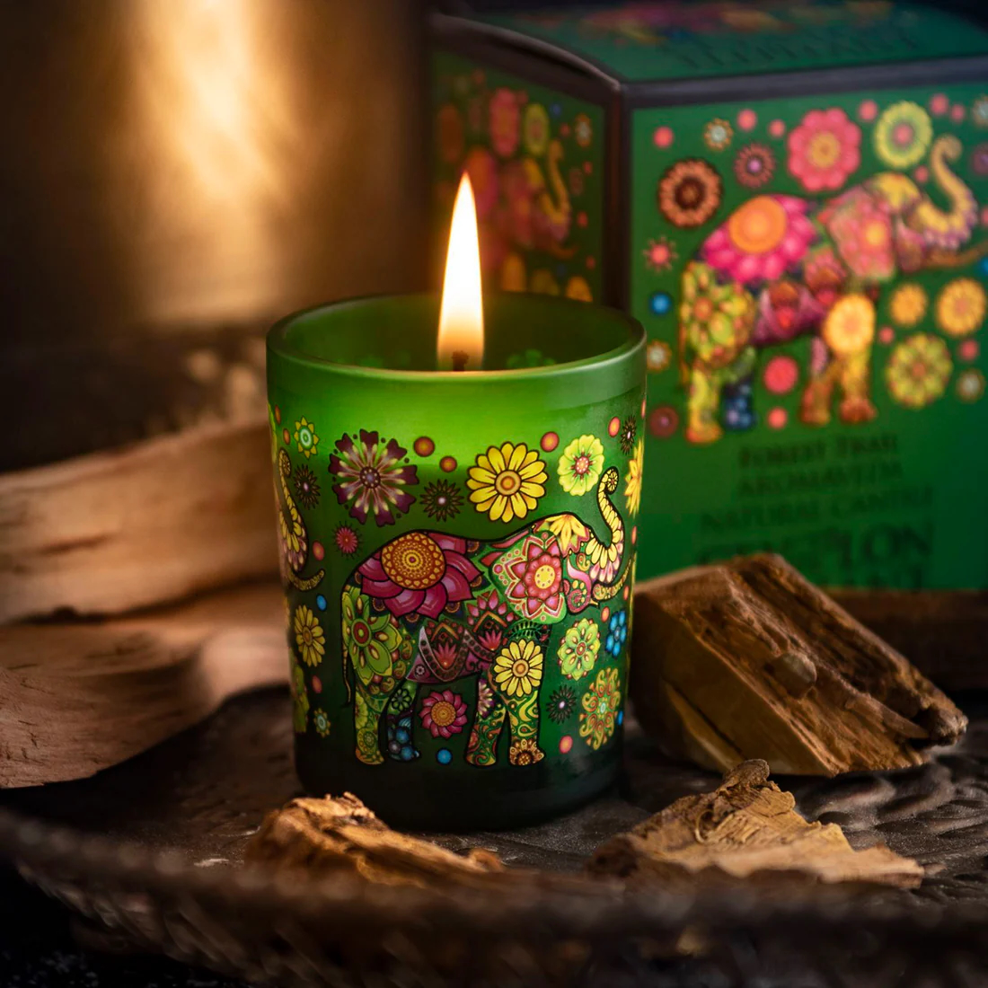 Ceylon Elephant - Forest Trail - Aromaveda Natural Candle - 50g - Image 3