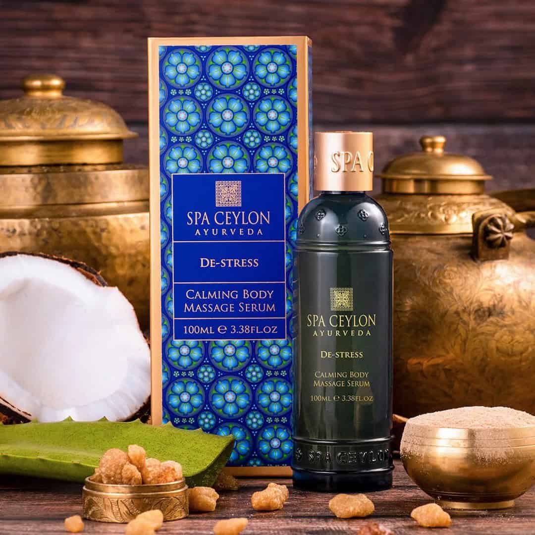 Soothing Ayurvedic massage serum for relaxation and stress relief.