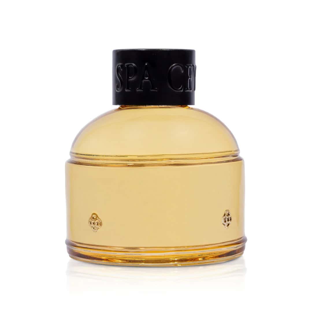 Luxurious Spa Ceylon perfume bottle with elegant black cap, showcasing premium Sri Lankan fragrance.