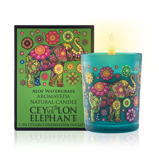 Ceylon Elephant Aloe Water Grass - Aromaveda Natural Candle 50g