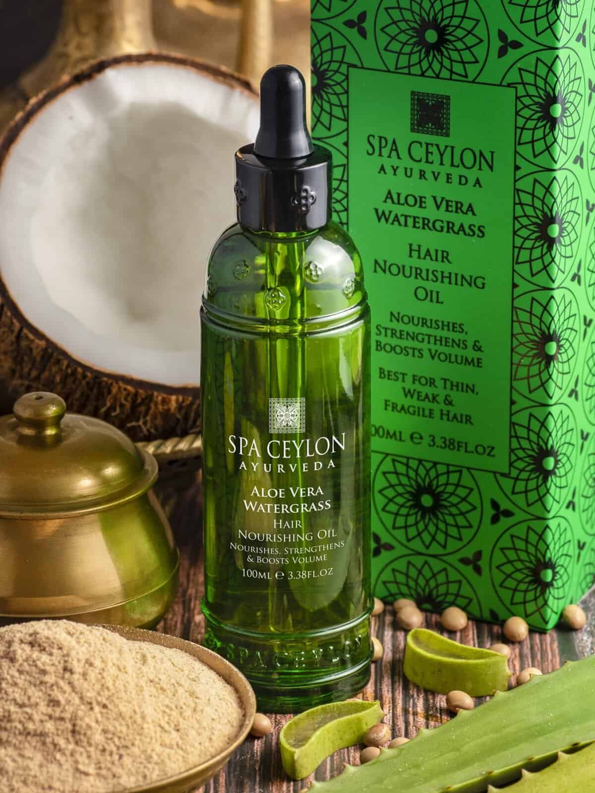Aloe Vera Watergrass Hair Nourishing Oil by Spa Ceylon.
