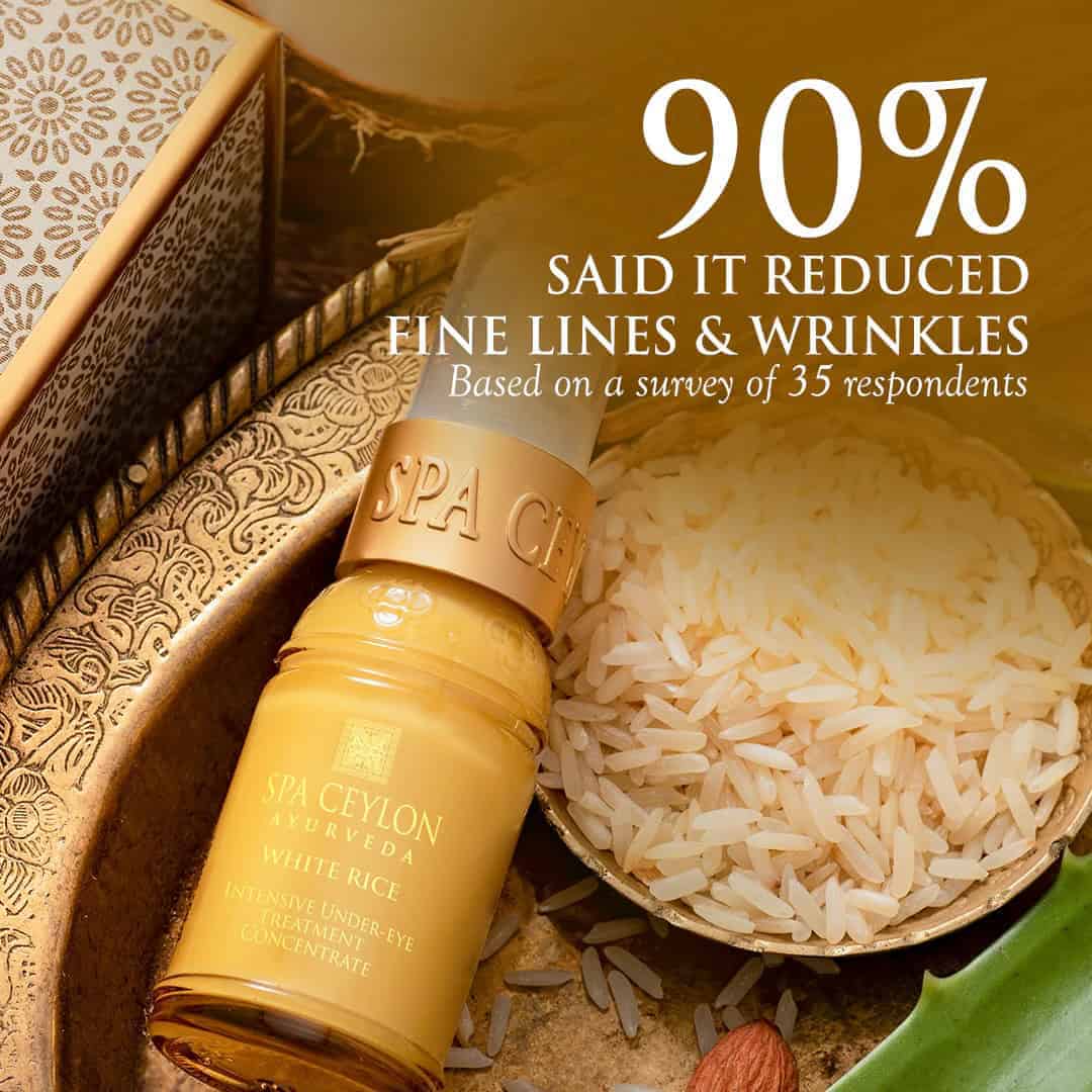 Luxury Spa Ceylon skincare product with rice extract for anti-aging benefits.
