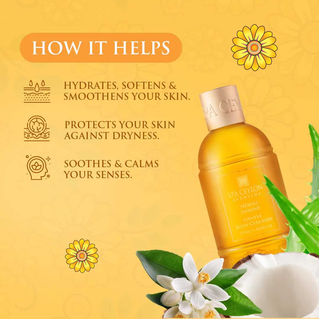 Moisturizing Spa Ceylon body cleanser with natural ingredients for skin hydration.