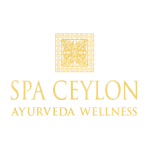 Luxurious Spa Ceylon Ayurveda wellness products on a gold background.